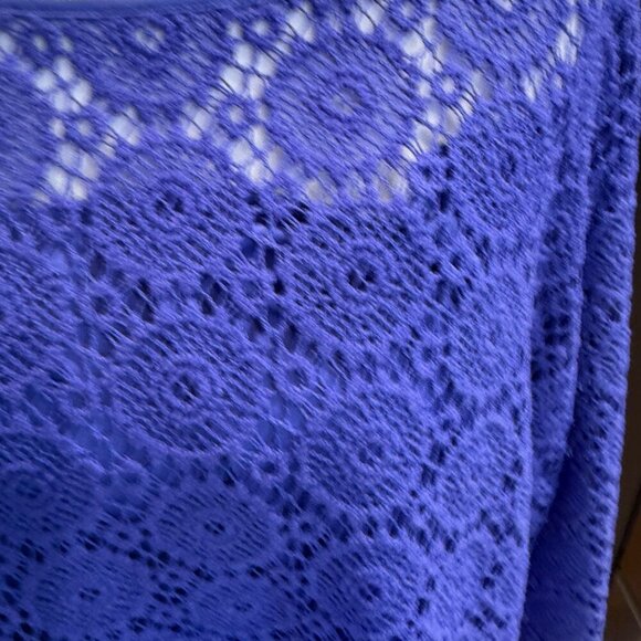 Lilly Pulitzer Topanga Dress Iris Blue Breakers Crochet Lace XL NWOT - Picture 4 of 14
